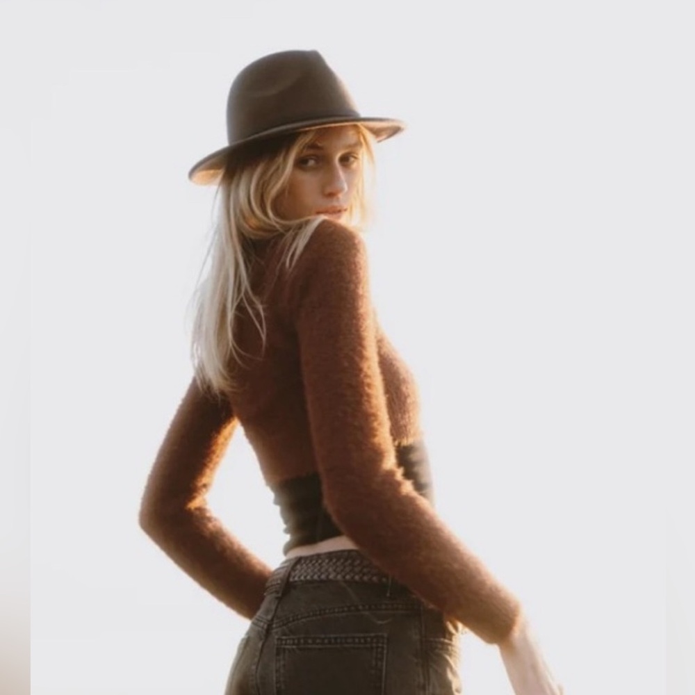 Chic Brown Women's Fedora Hat - Picture 3 of 14
